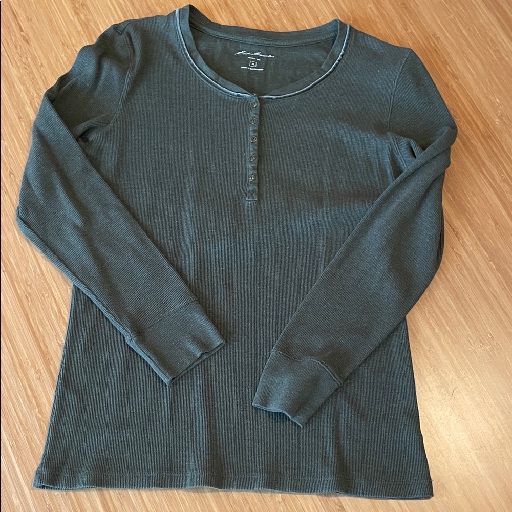 Eddie Bauer Forest Green Henley Shirt